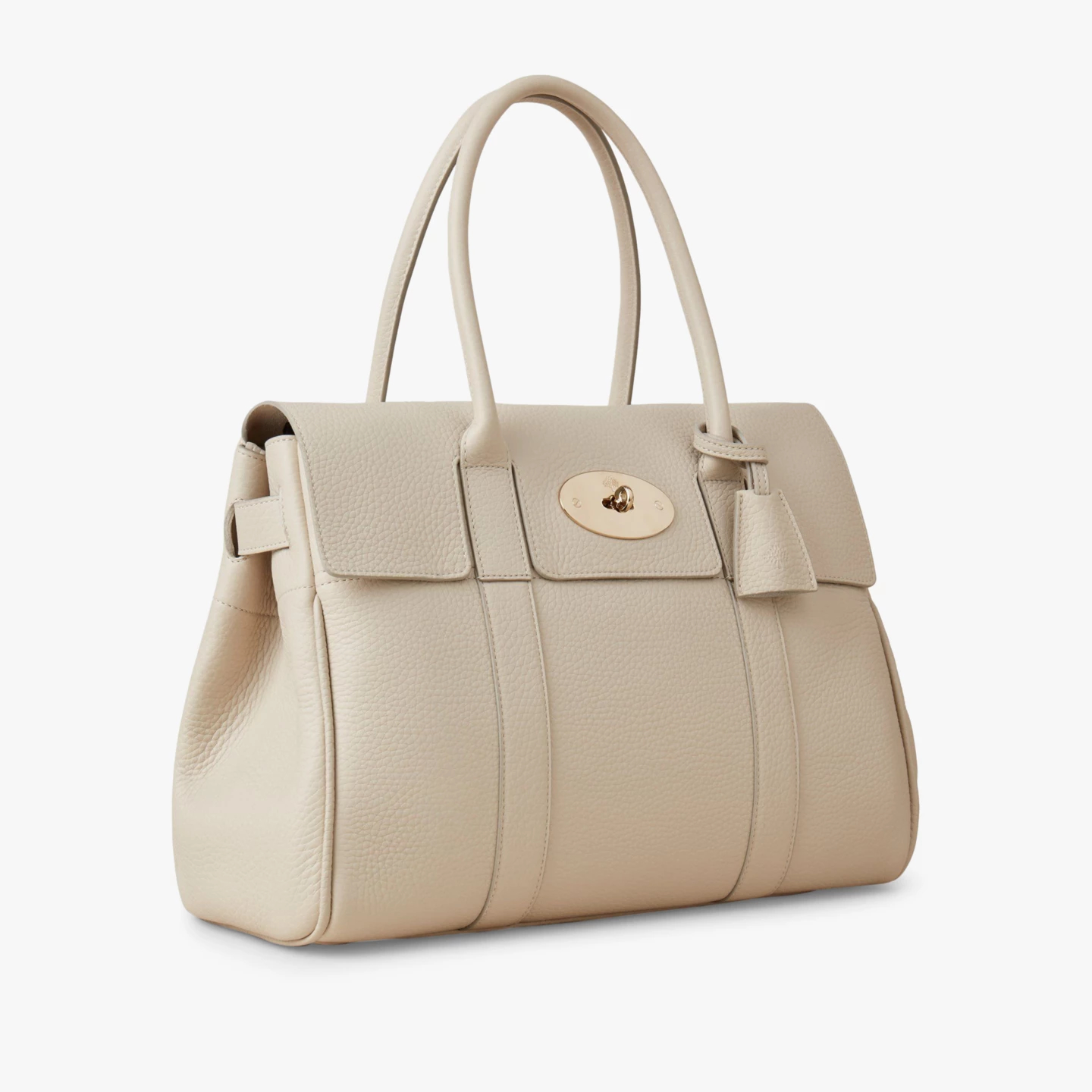 Mulberry Bayswater Heavy Grain Leather Handbag In Chalk